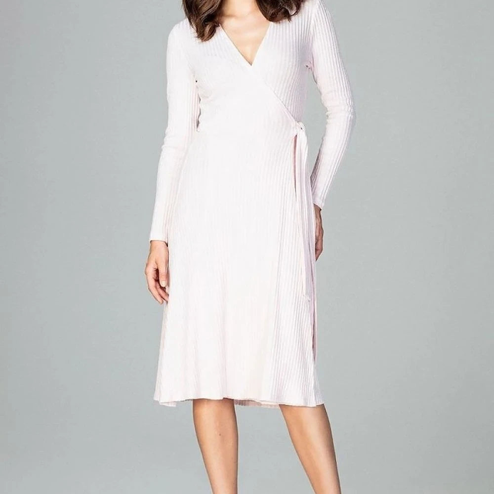 Knit Long Sleeve Knee-Length Day Dress