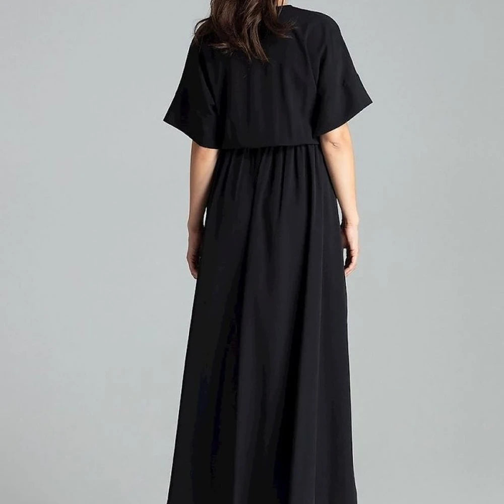 Long Floral Dress with Kimono Sleeves
