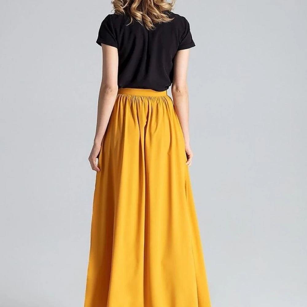 Women's Long Wide Skirt with Side Slits