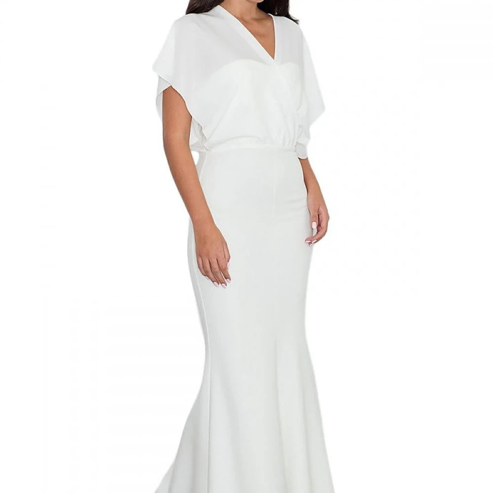 Fitted Long Dress with Transparent Top