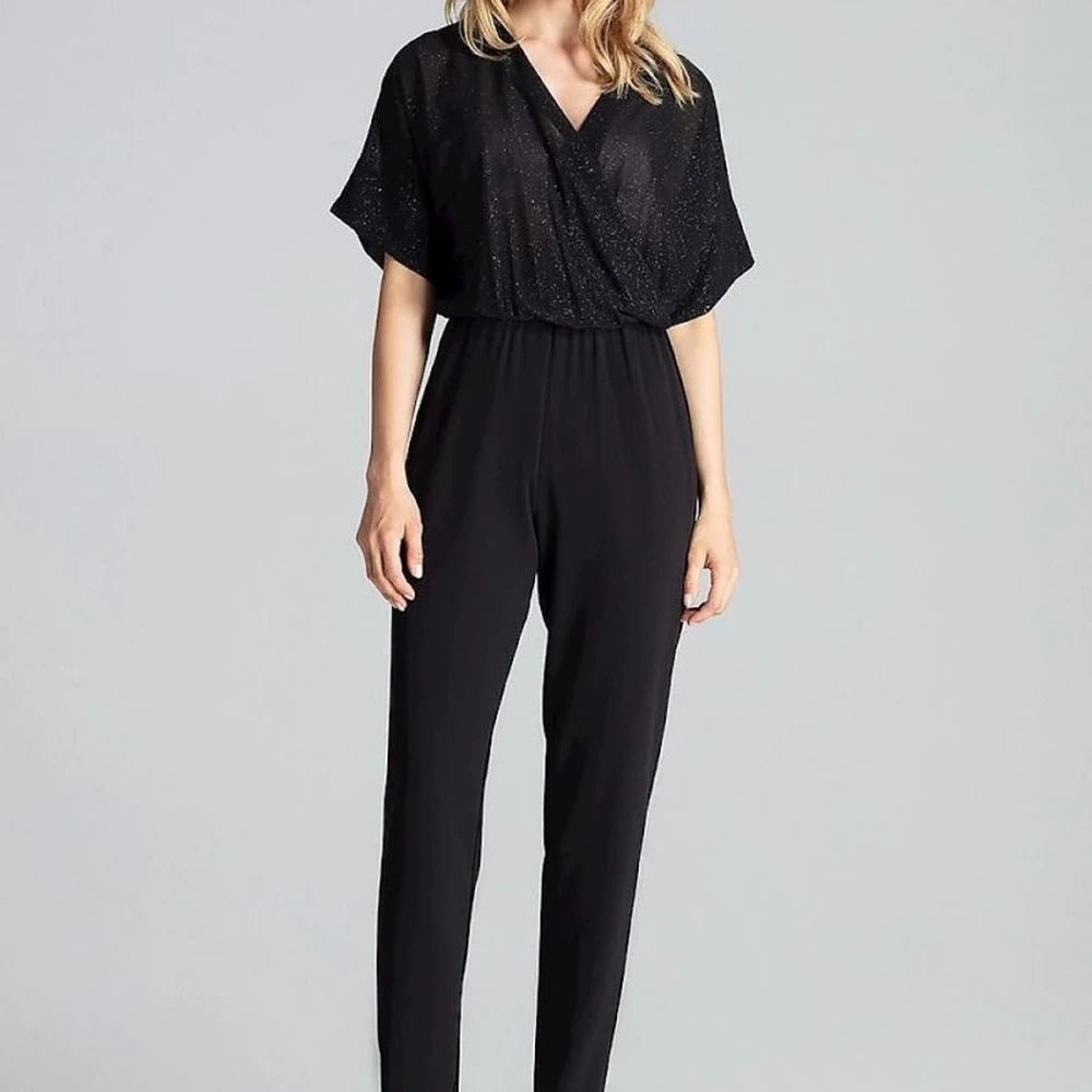 Elegant Navy Jumpsuit with Tapered Legs