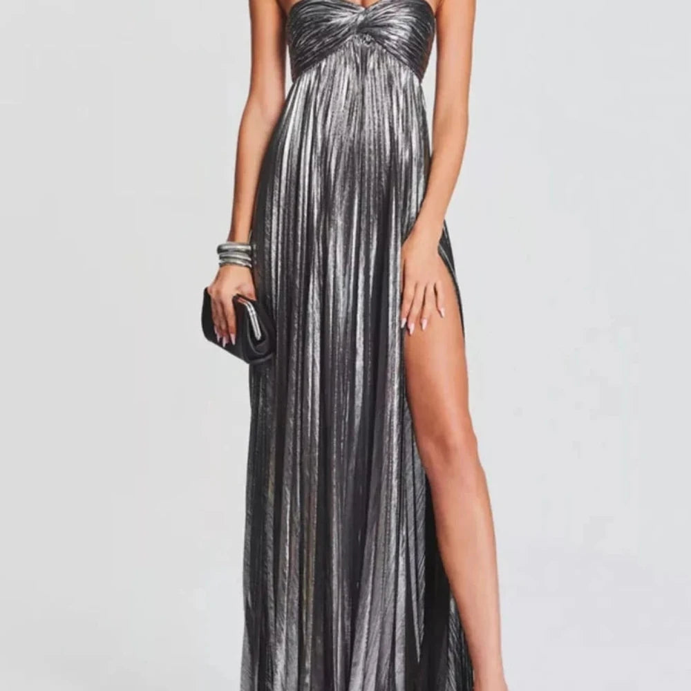 Sweetheart Neck Tube Maxi Dress with Split