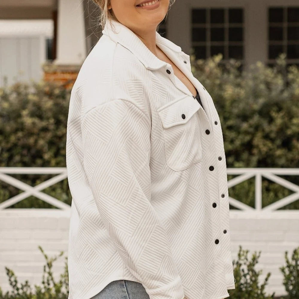 Plus Size Snap Down Jacket