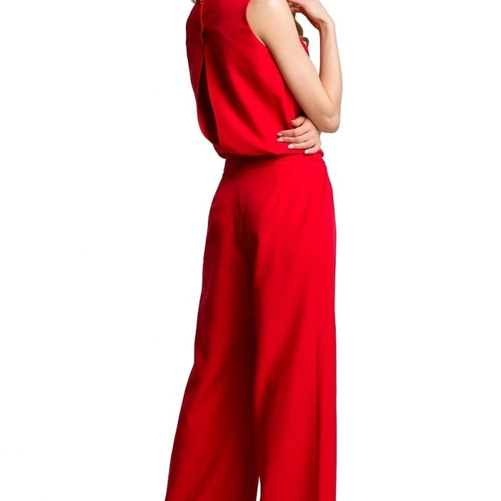 Women's Elegant Pant Suit with Slit Back