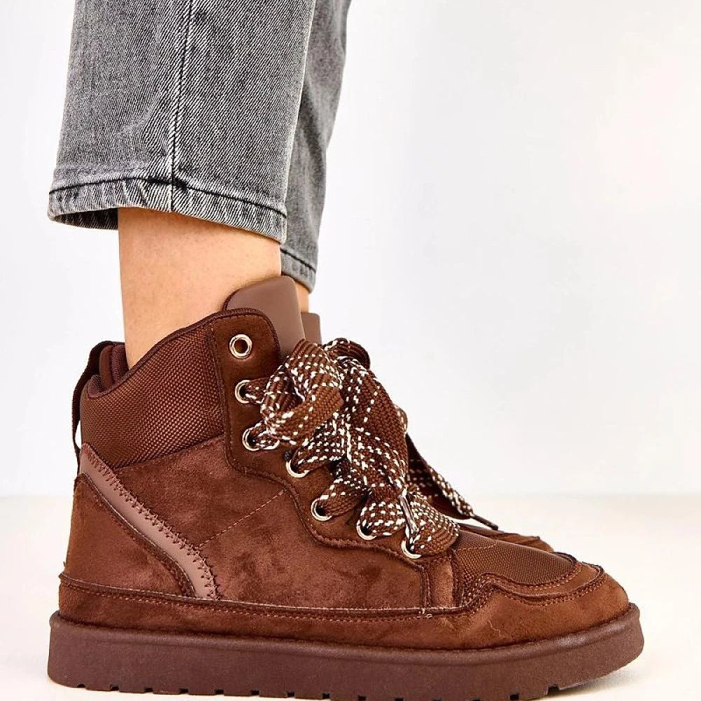 Brown Suede-Like Eco Leather Sport Shoes