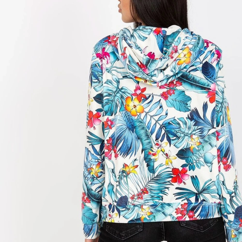Blue Hooded Zip-Up Sweatshirt