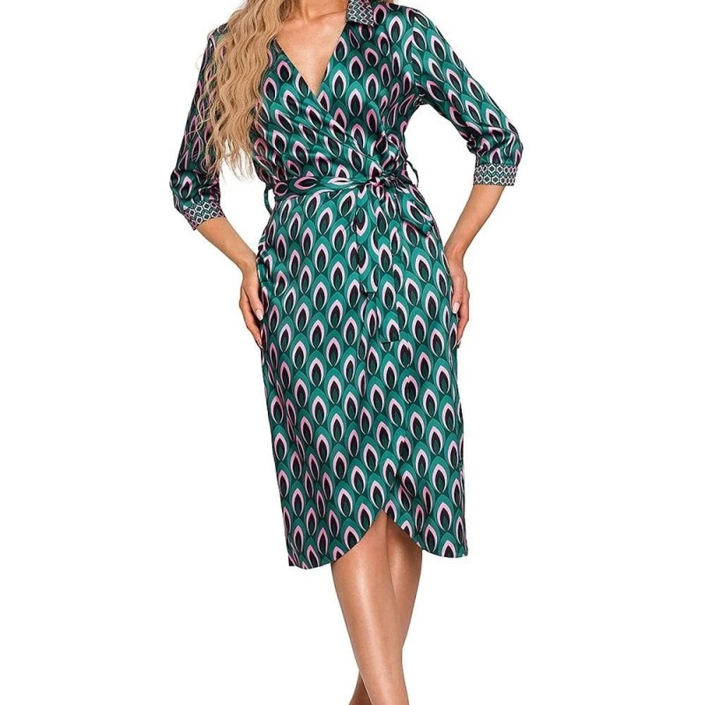 Geometric Print Midi Dress
