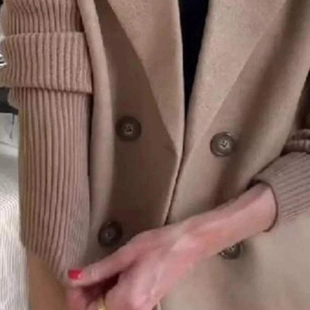 Women's Wool Blend Double-Breasted Blazer