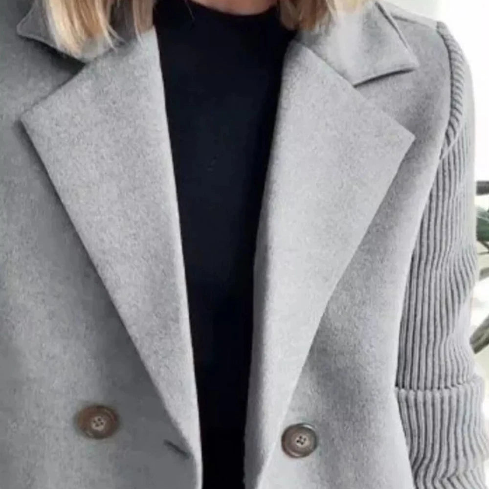 Women's Wool Blend Double-Breasted Blazer