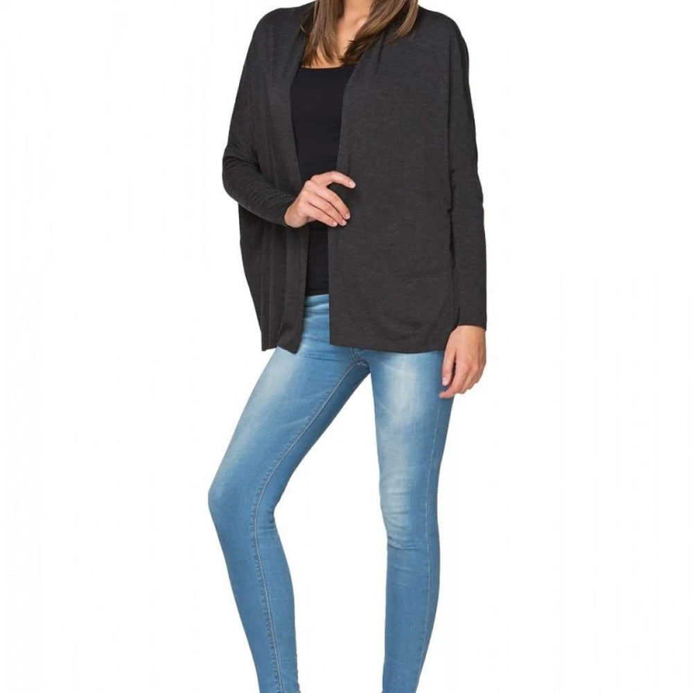 Viscose Knit Cardigan with Raw Edges