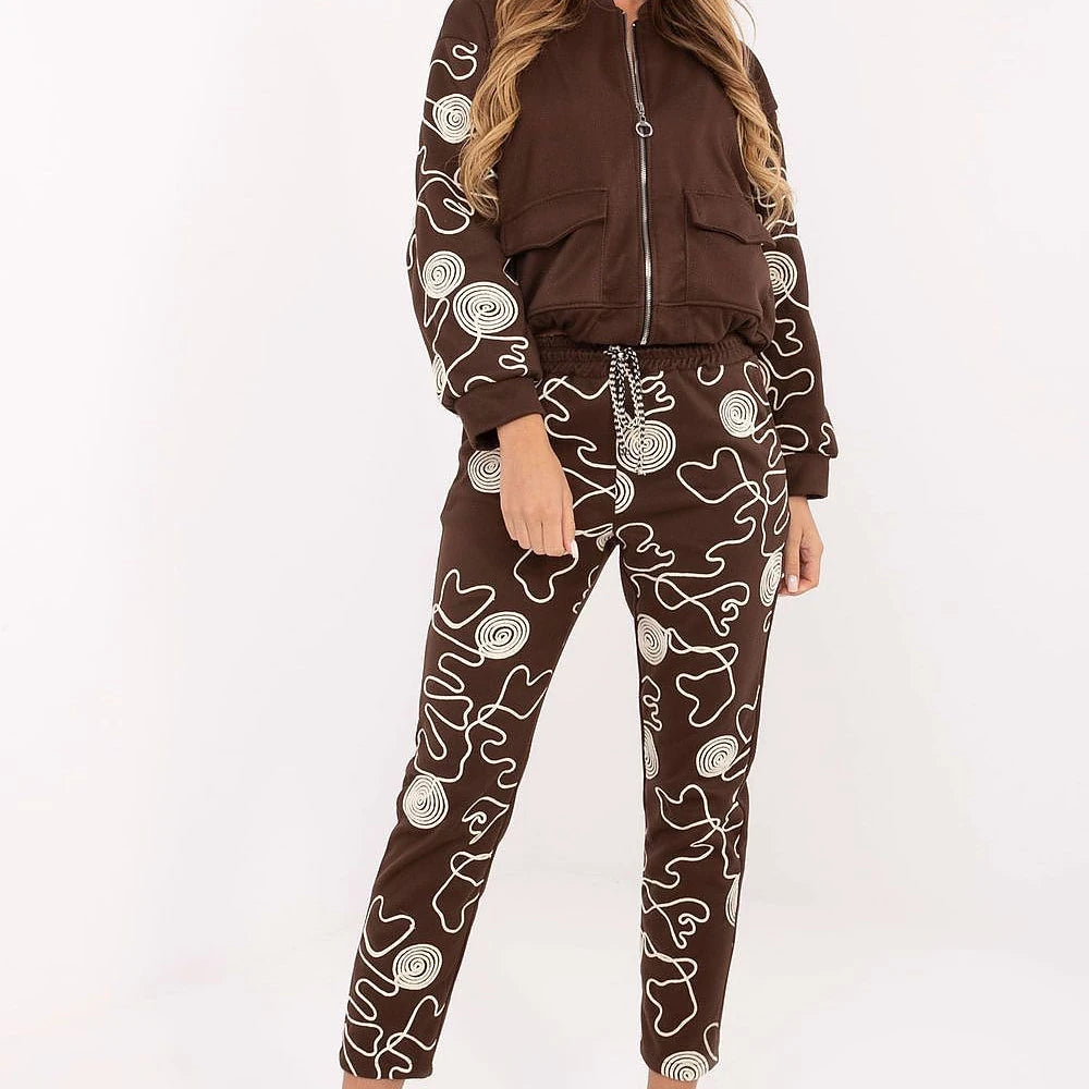 Brown Tracksuit Set with Hoodie