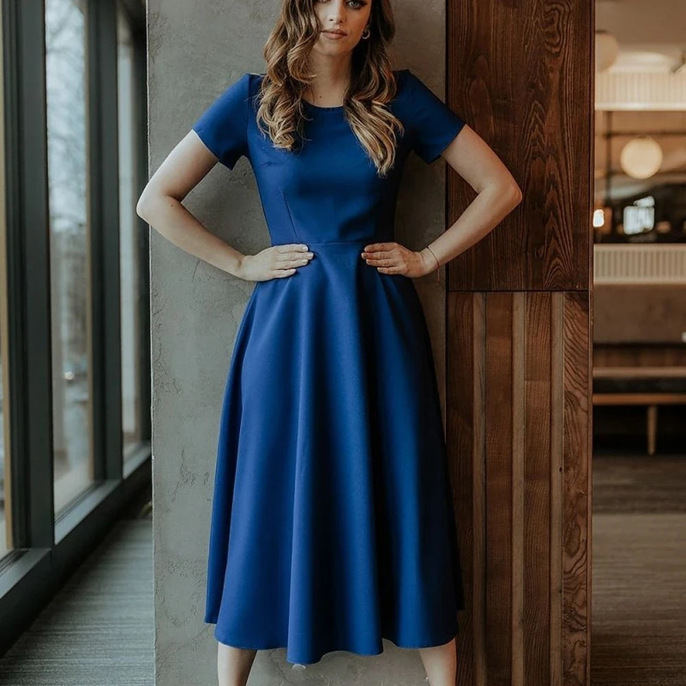 Long Sleeve Day Dress with Zipper