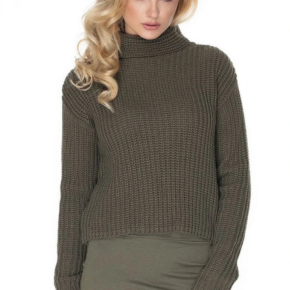 Women's Green Turtleneck Sweater