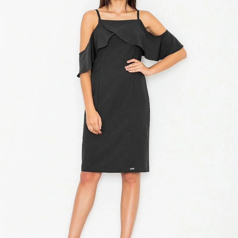 Chic Knit Dress with Frill Detail