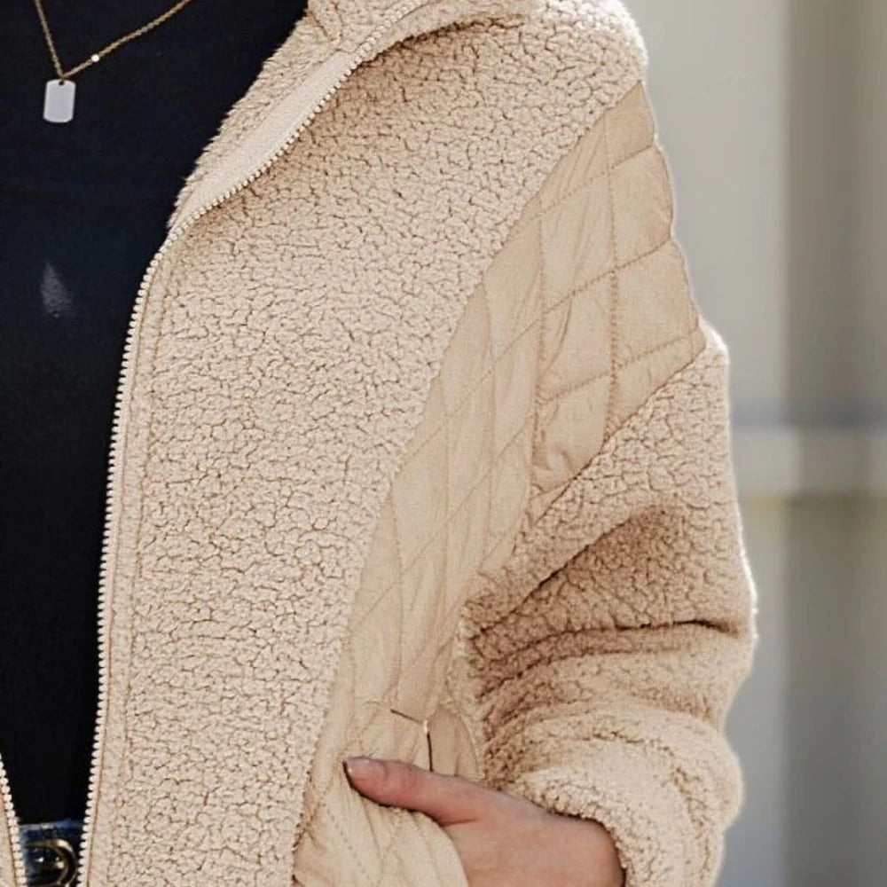Collared Zip-Up Jacket with Pockets