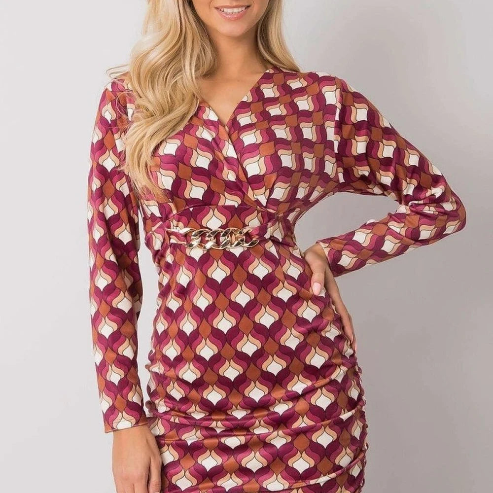 Velour Day Dress with Long Sleeves