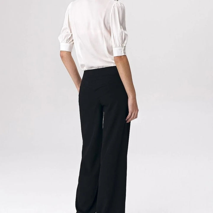 Brown Viscose Blouse with Tie Neck