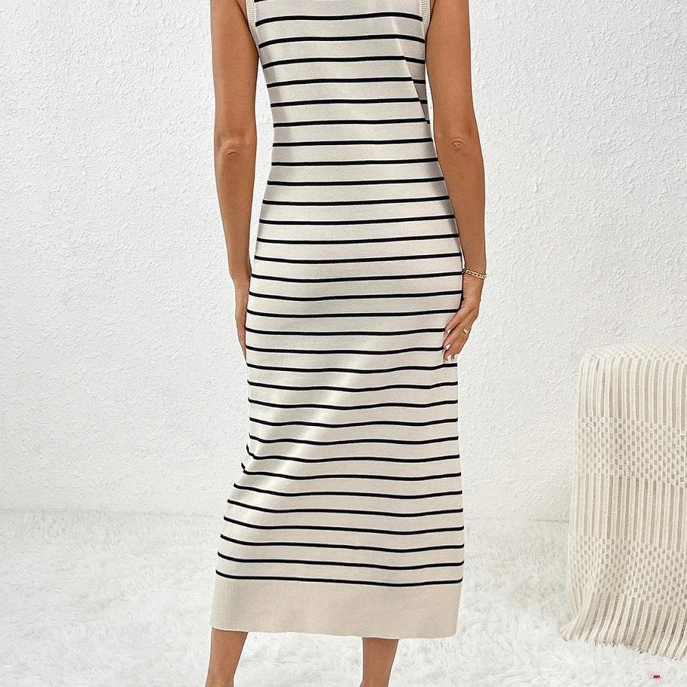 Round Neck Midi Knit Dress