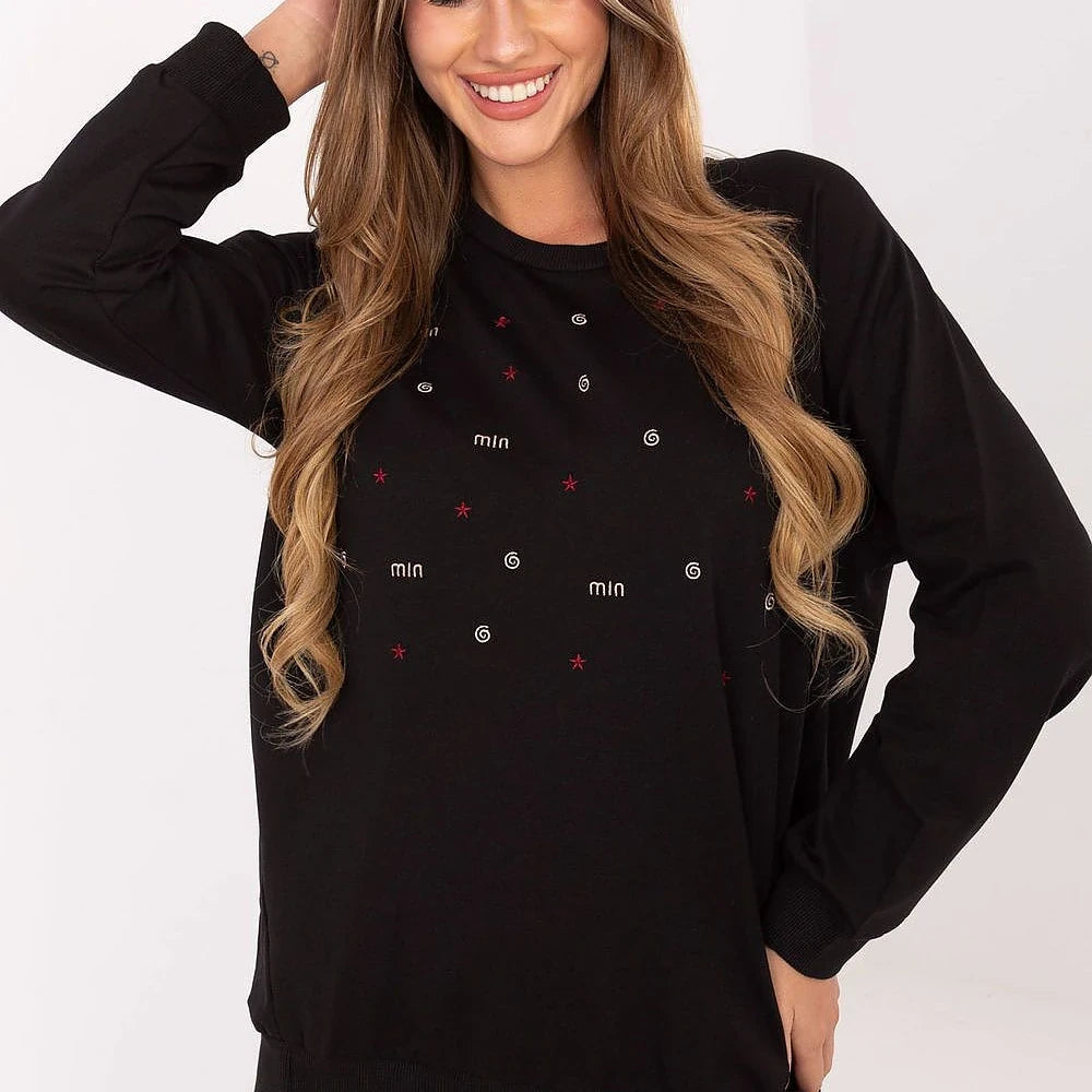 Women's Cotton Sweatshirt with Embroidery