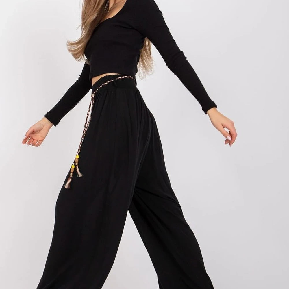 High-Waisted Wide-Leg Trousers