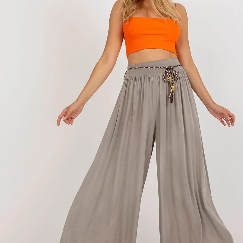 High-Waisted Wide-Leg Trousers