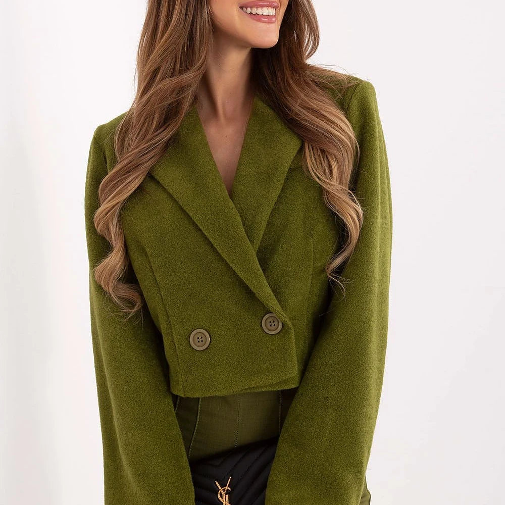 Short Women's Coat with Lapels