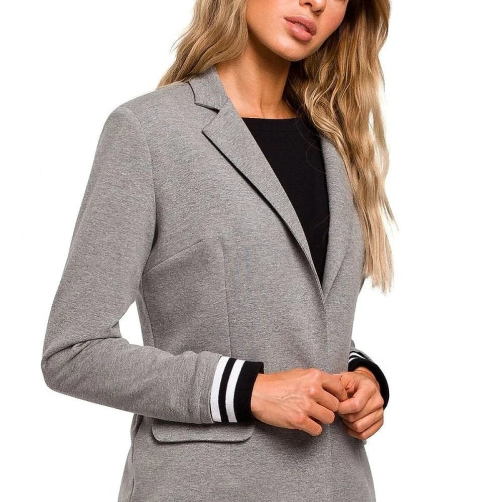 Classic Collar Jacket with Ribbed Finish