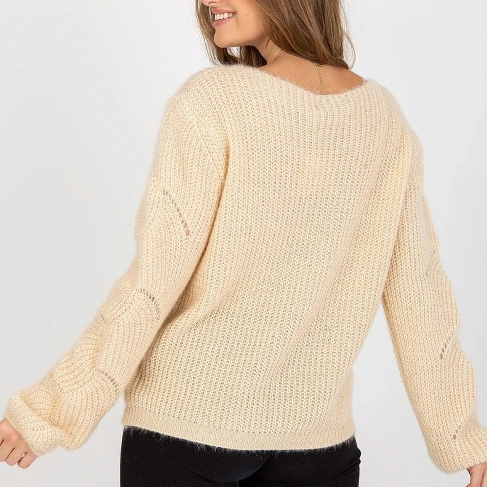 Openwork Mohair Wool Blend Jumper
