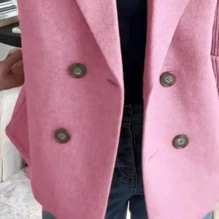 Lined Double-Breasted Knit Sleeve Outerwear