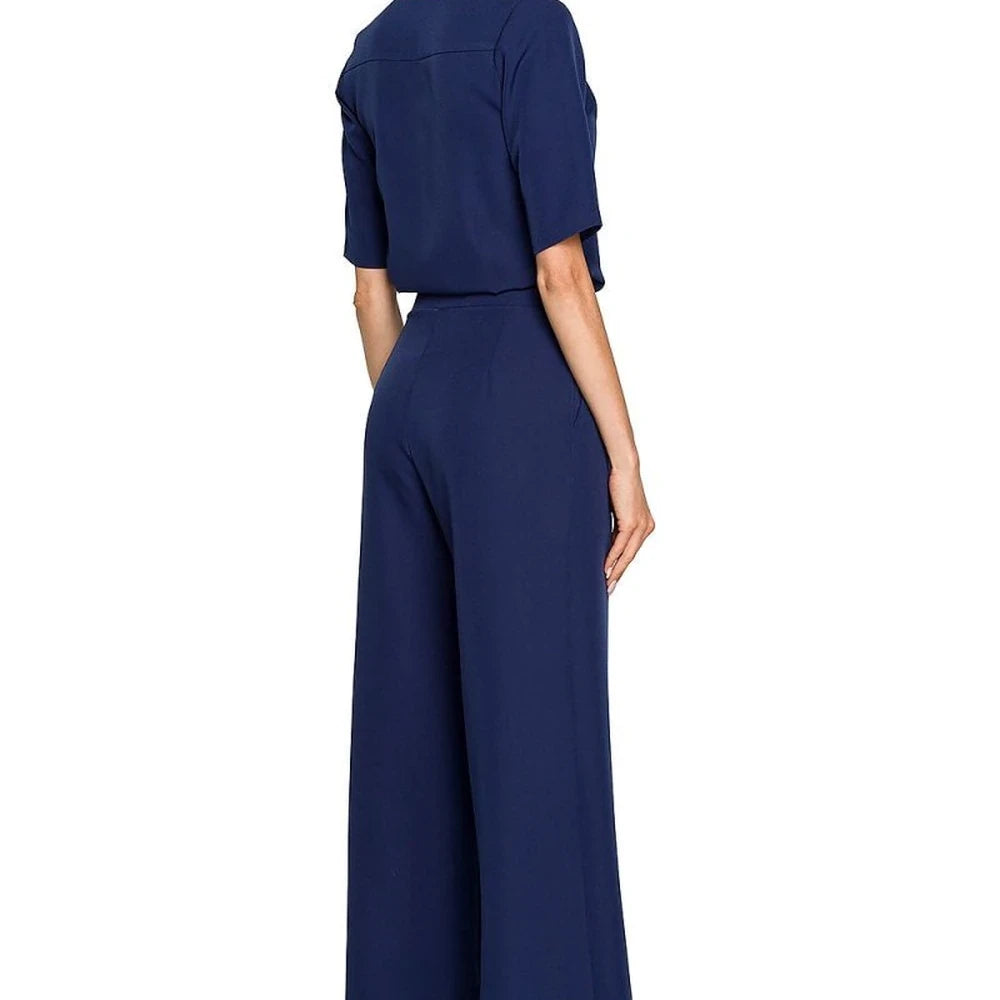 Wide Leg Trouser Suit with Elbow Sleeves