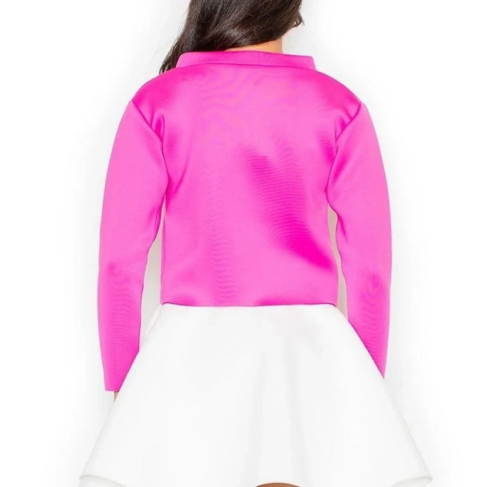 Pink Polyester Mini Skirt with Laser Cut Bottom
