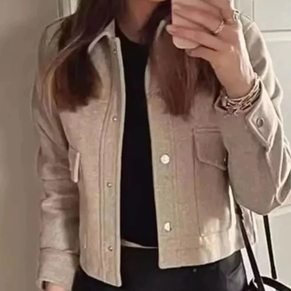Snap Down Long Sleeve Jacket