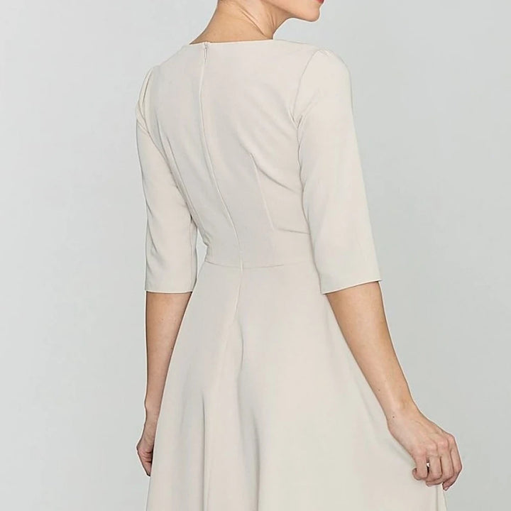 Knee-Length Day Dress with Elbow Sleeves