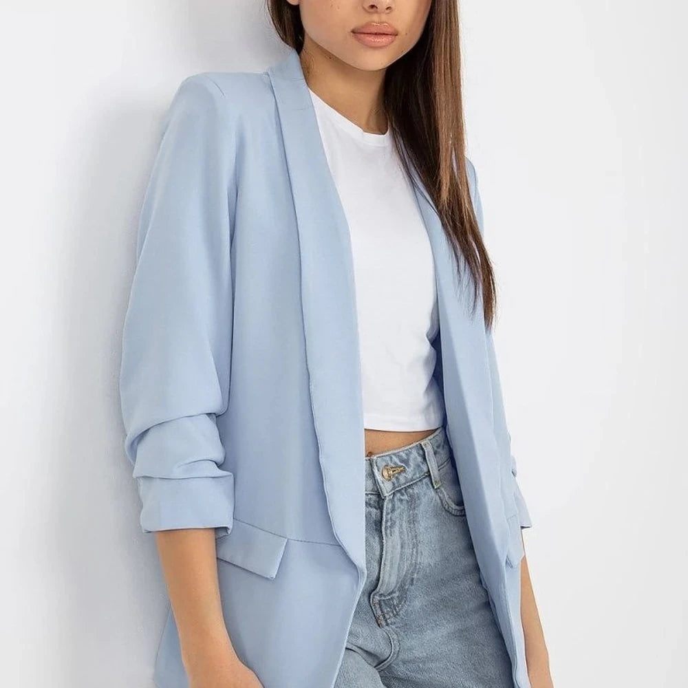 Women's Lined 3/4 Sleeve Unbuttoned Jacket