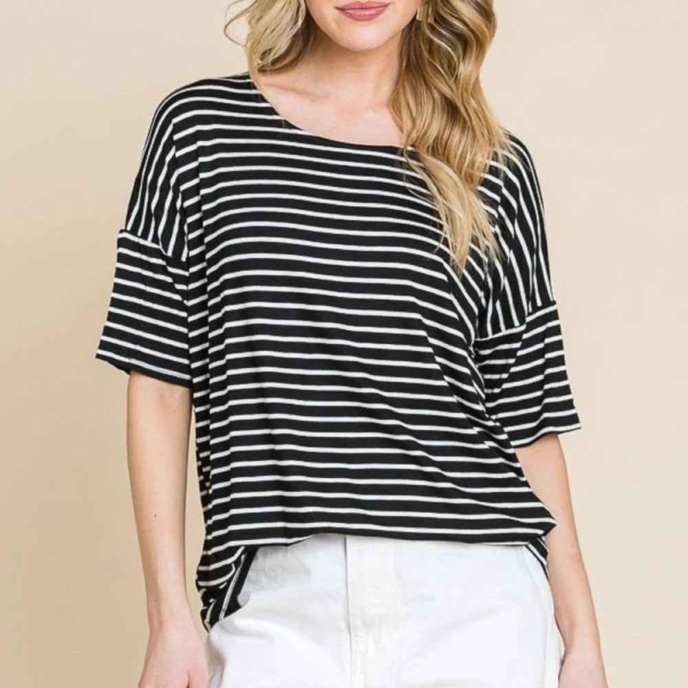 Striped Round Neck T-Shirt