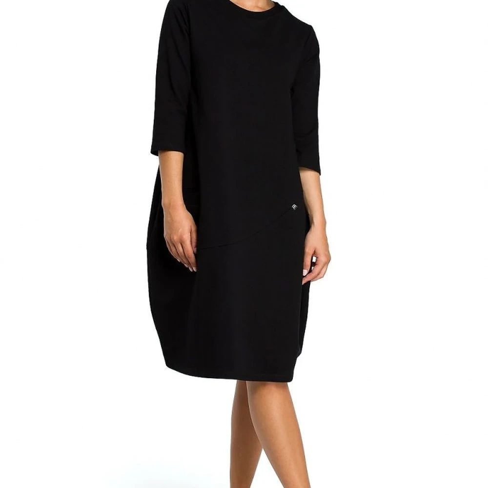 Comfortable Knit Day Dress with Pockets