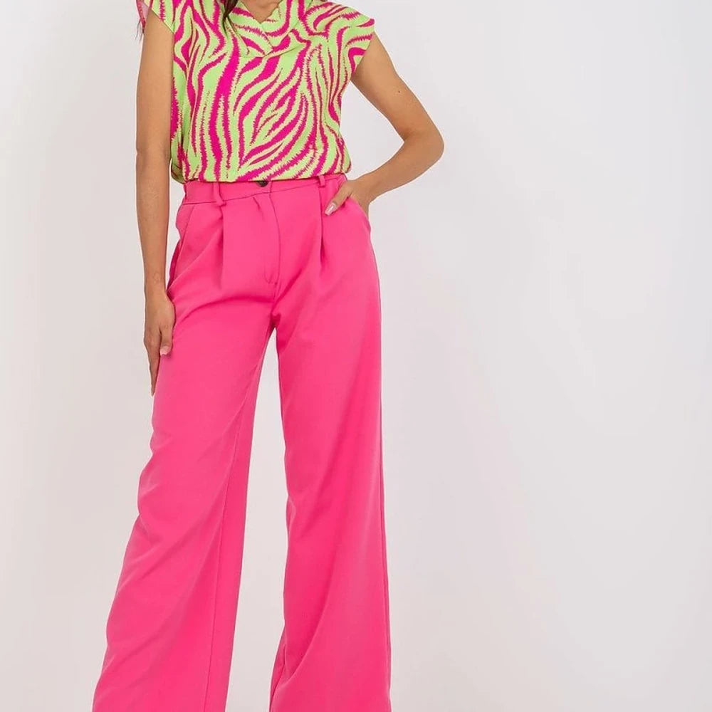 Women's High-Waisted Pleated Trousers