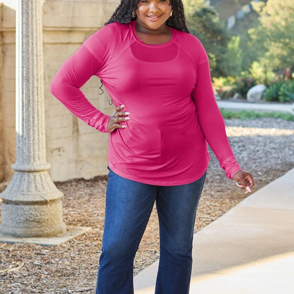 Women's Round Neck Long Sleeve Tee