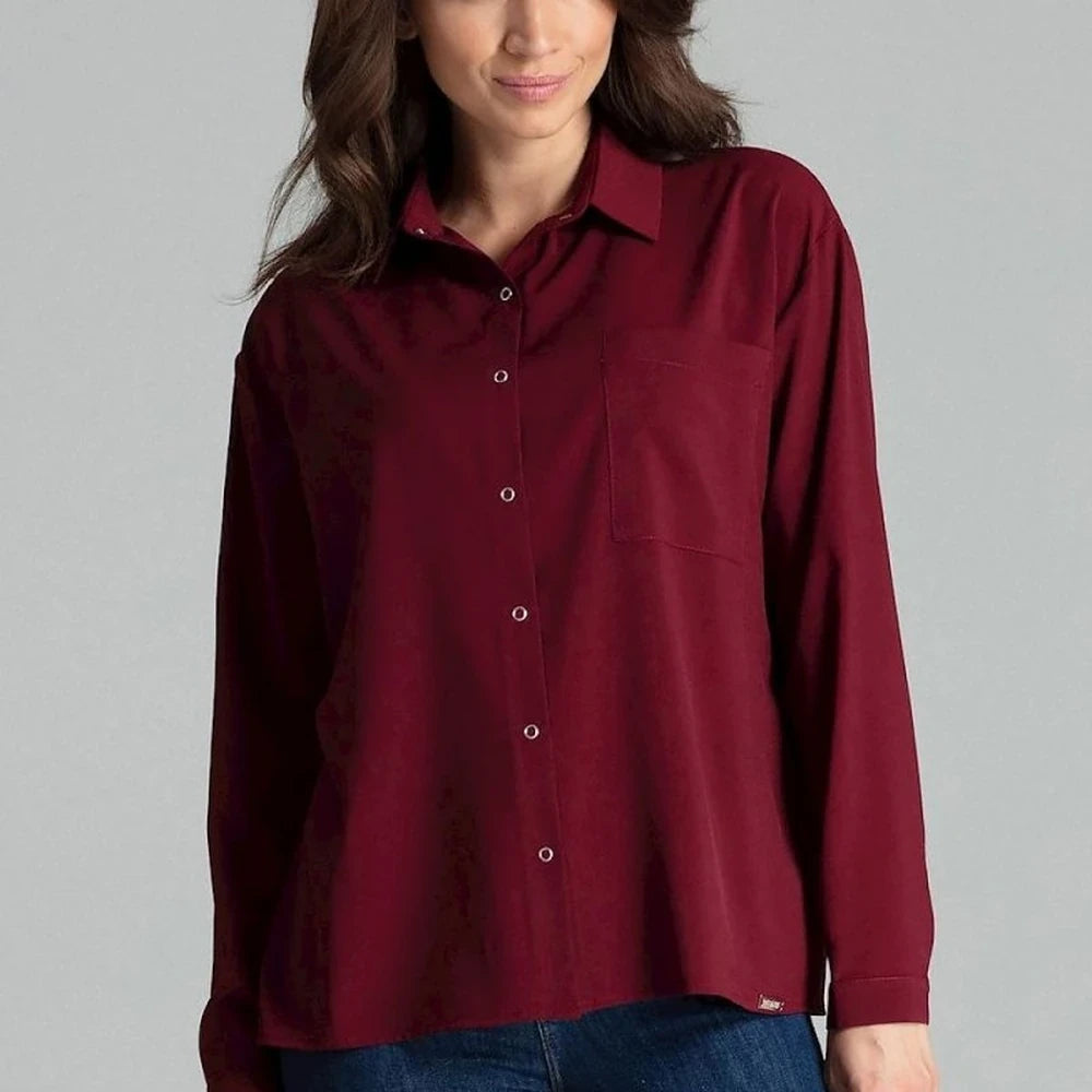 Long Sleeve Button-Up Shirt with Pocket