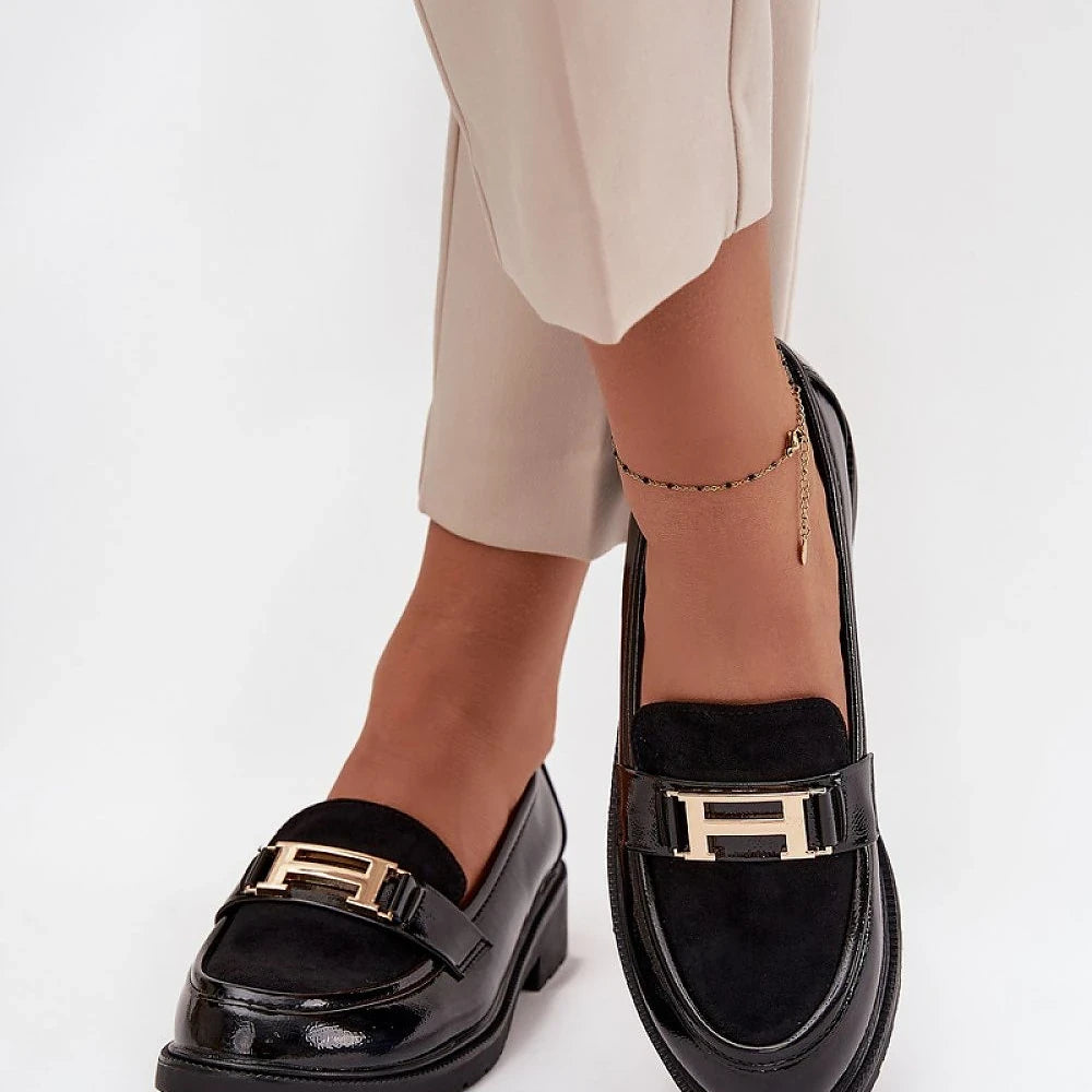 Women's Black Eco Leather Loafers
