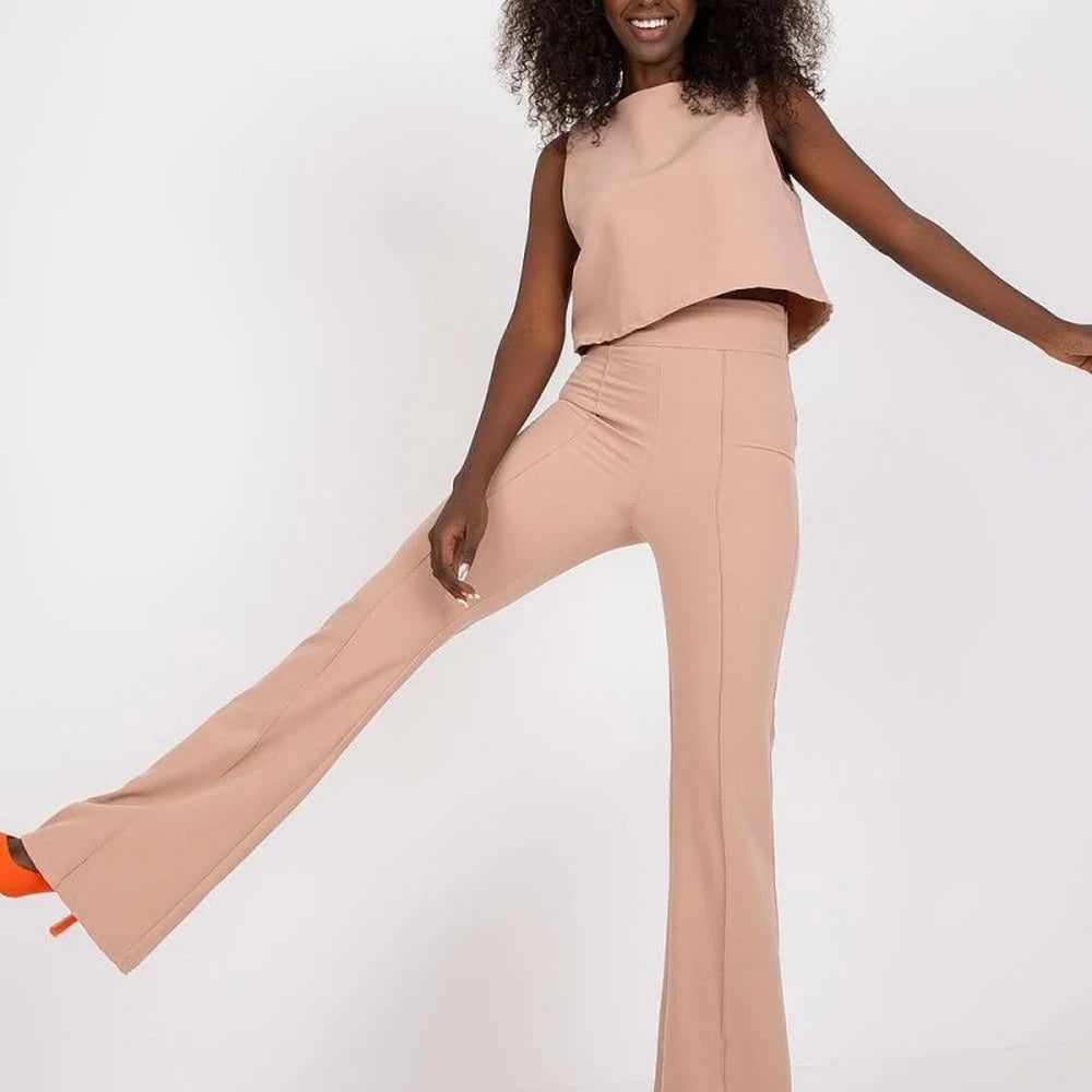 Polyester Set Blouse High Waist Pants