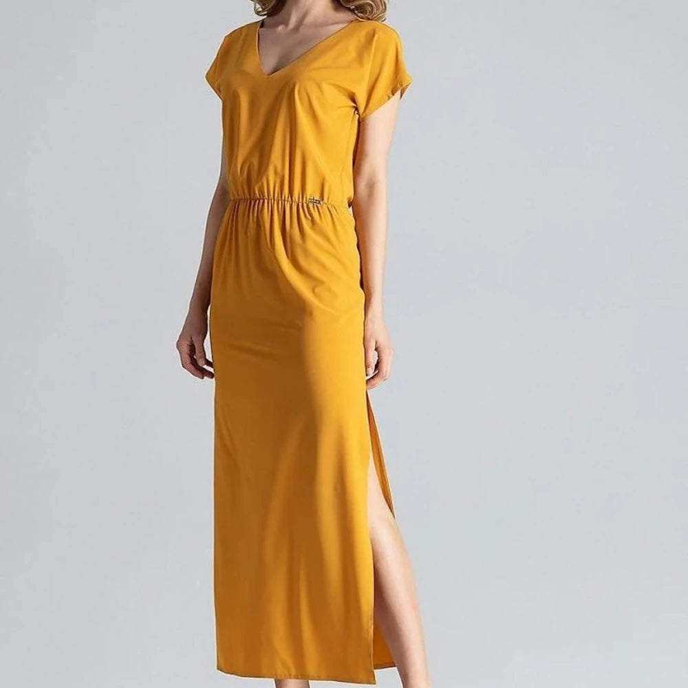 Light Maxi Dress with V-Neck