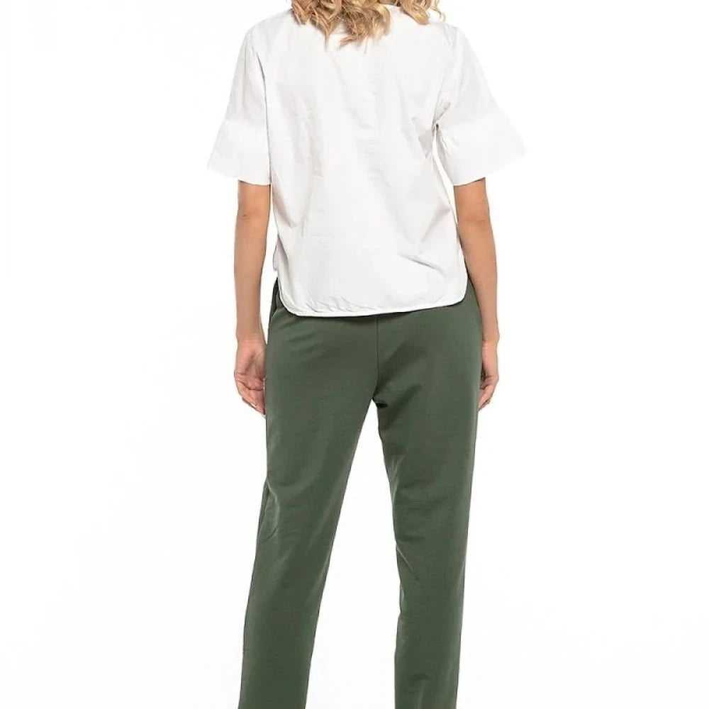 Cotton Knit Trousers with Pockets