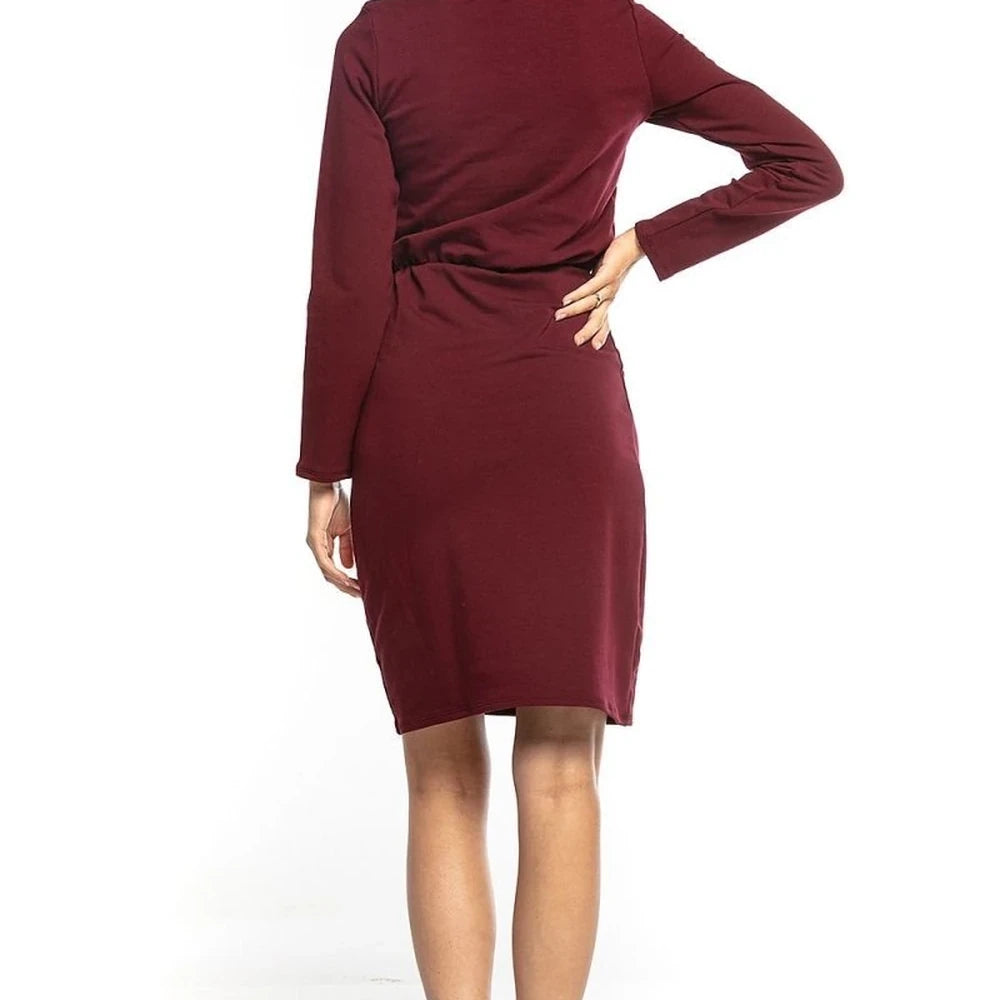 Turtleneck Long Sleeve Midi Dress