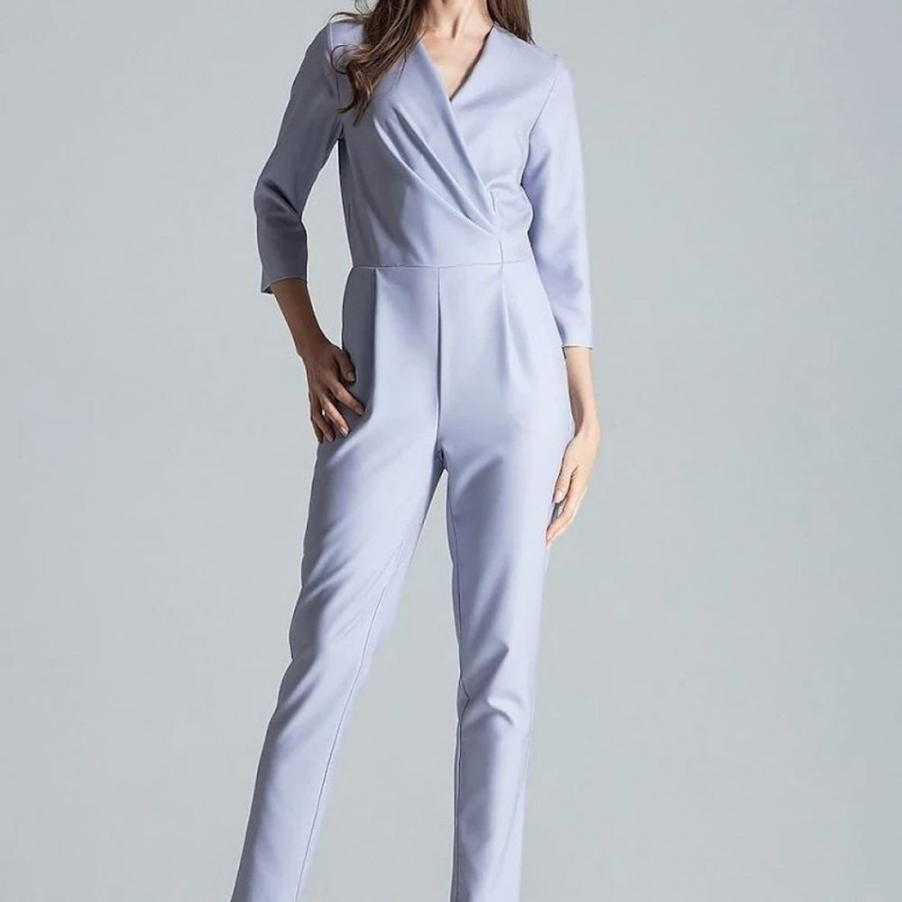 Patterned Jumpsuit with Envelope Neckline