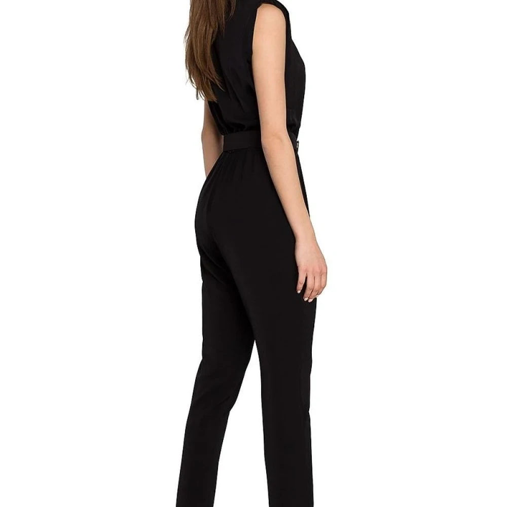 Loose Fit Jumpsuit with Belt and Buckle