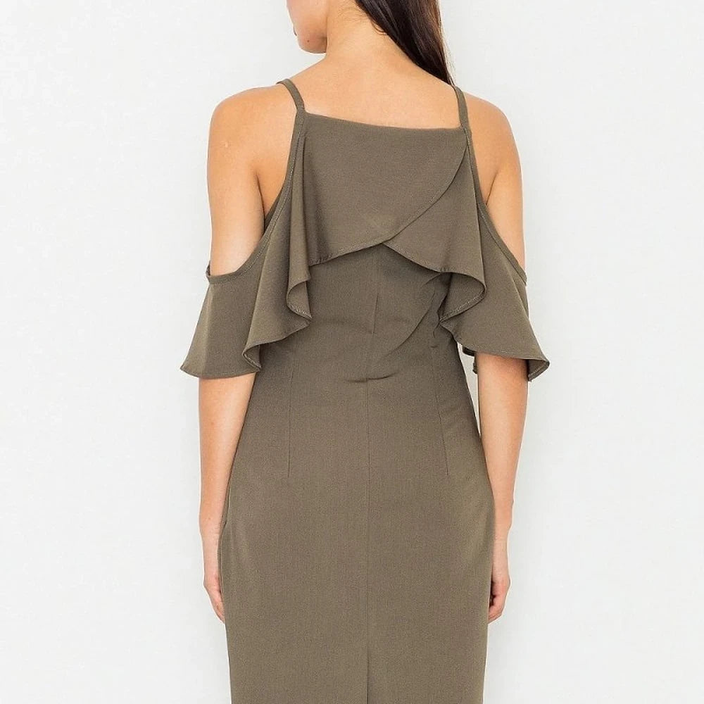 Chic Knit Dress with Frill Detail