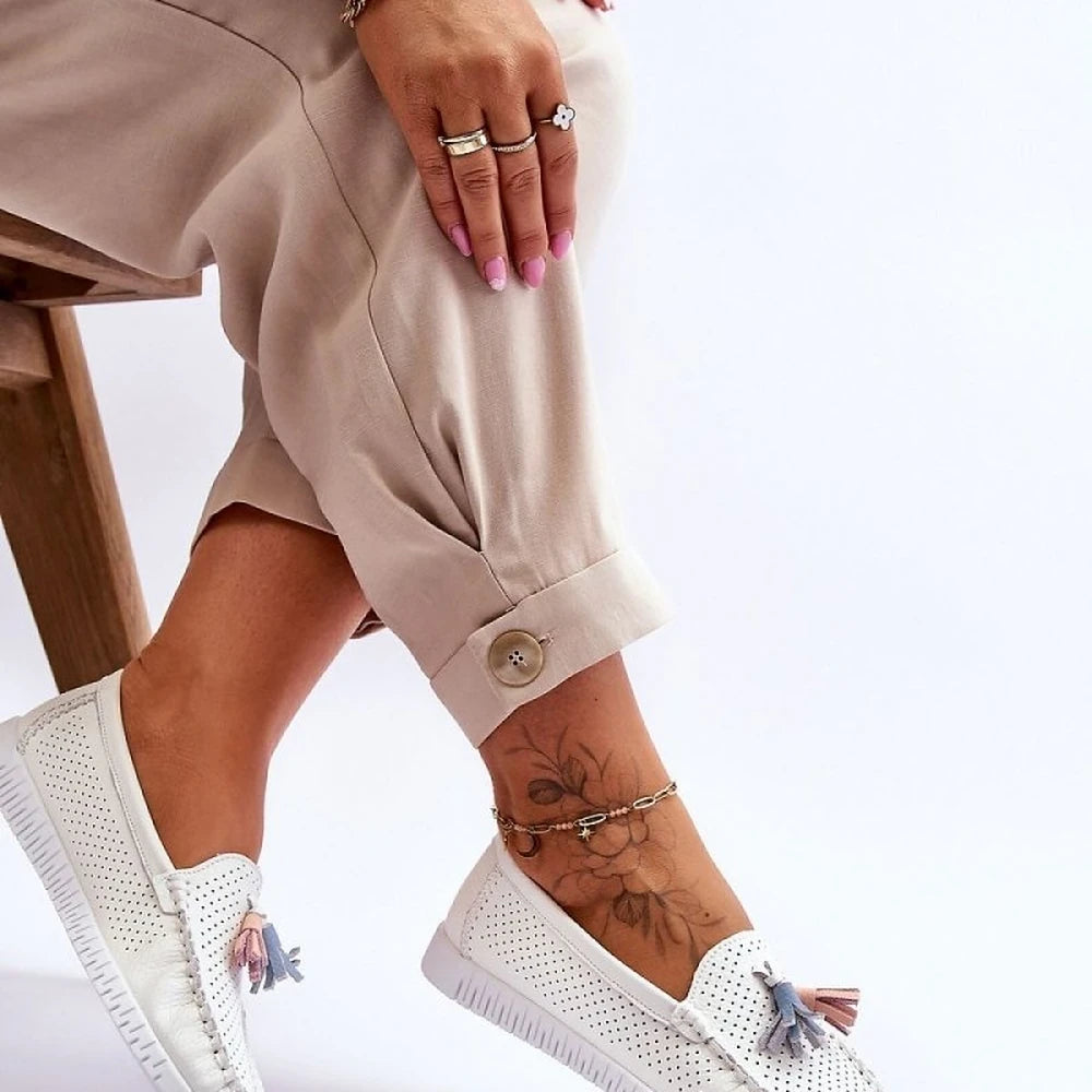 Women's Leather Moccasins with Tassels
