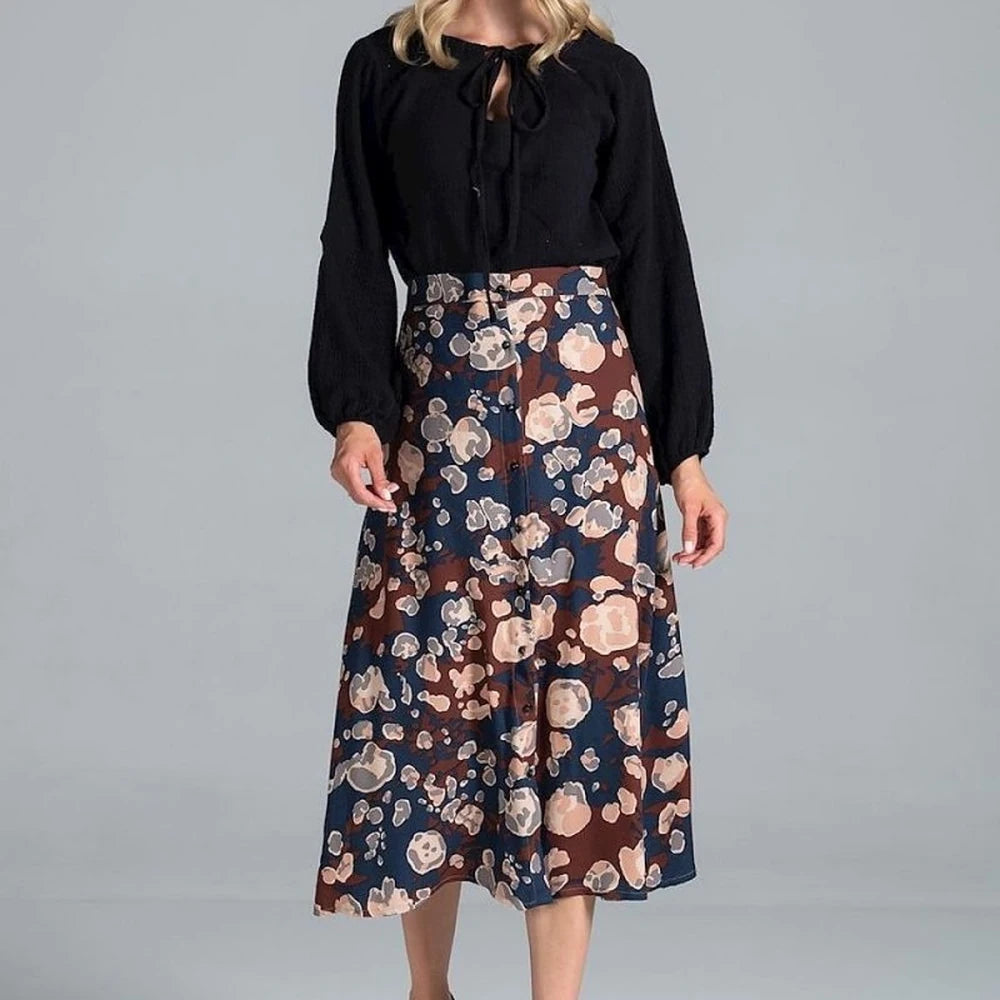 Cotton Blouse with Half-Round Neckline