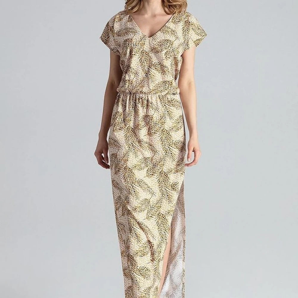 Light Maxi Dress with V-Neck